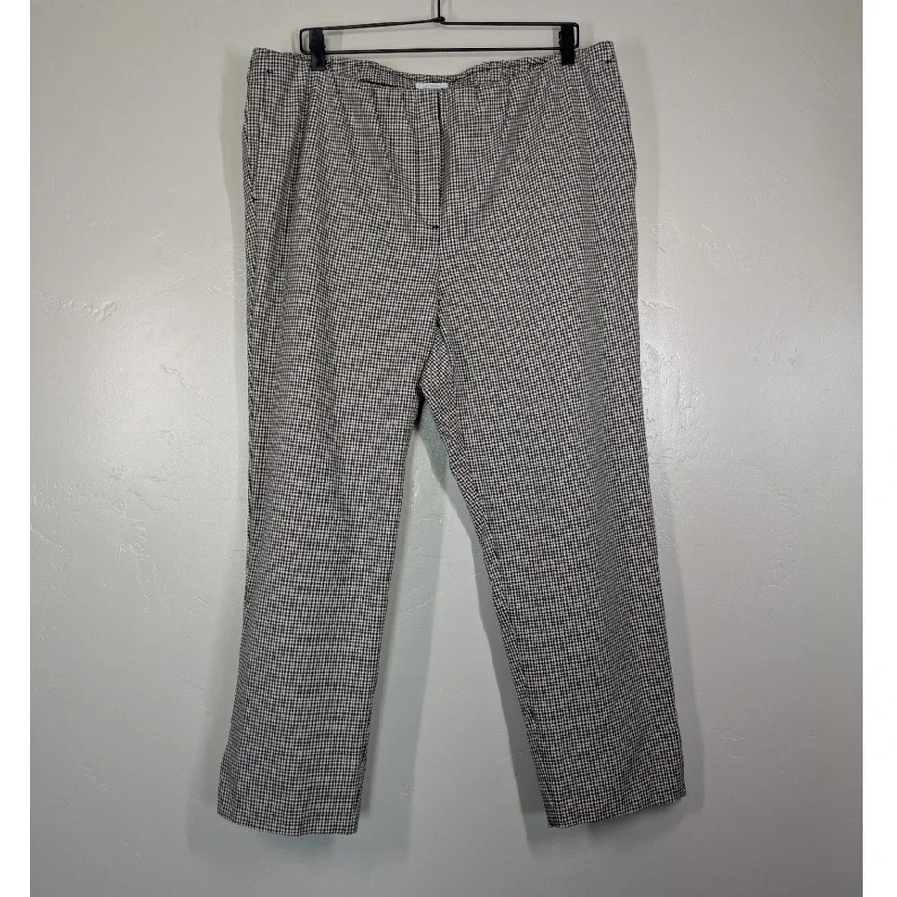 J Jill Premium Bi Stretch Womens 18 Houndsooth Cropped Pants Careerwear Office